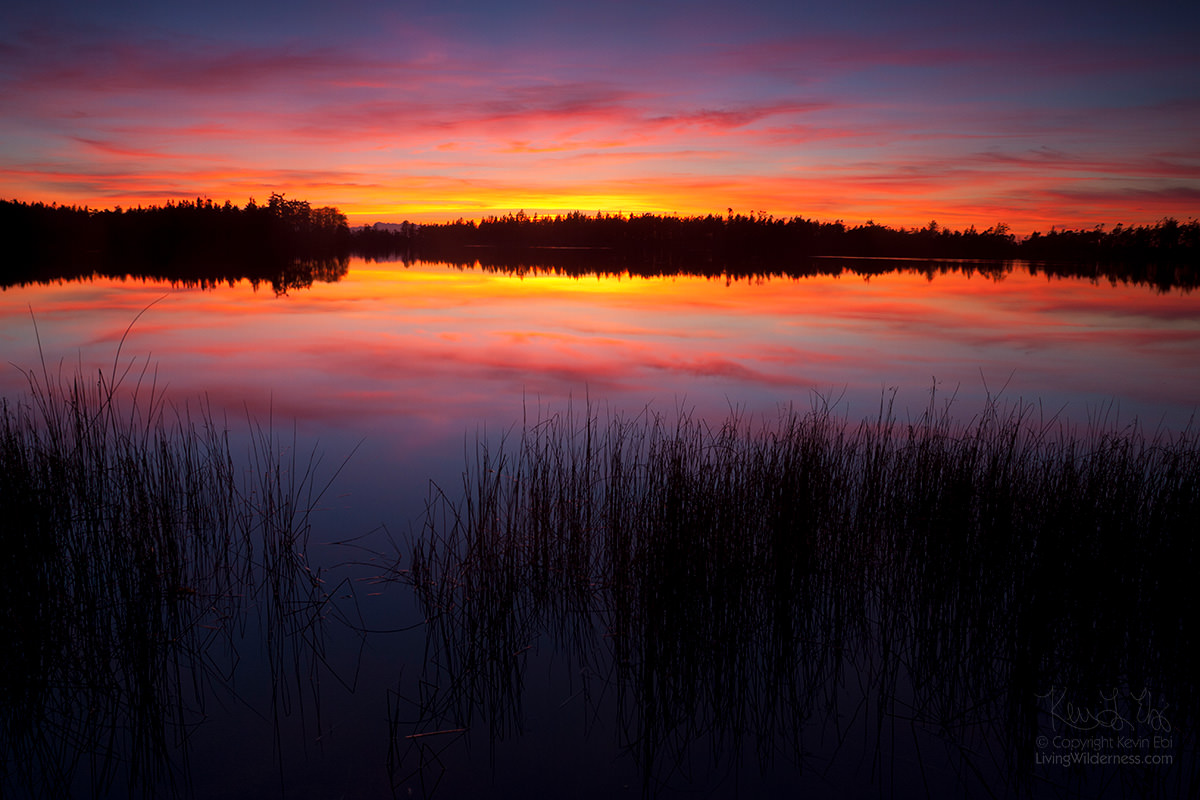 Fiery Sunset, Cranberry Lake, Deception Pass, Washington