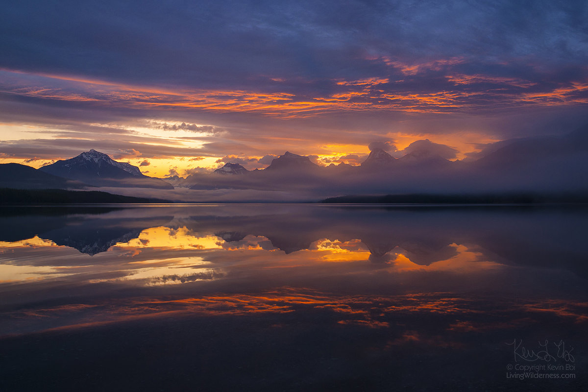 Stormy Sunrise, Rocky Mountains, Lake McDonald, Glacier National Park