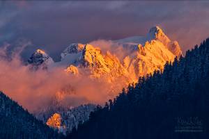 Whitehorse Mountain, Winter Storm, Sunset