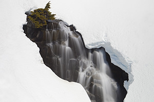 Myrtle Falls in Snow, Mount Rainier National Park, Washington