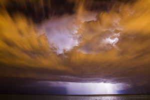 Thunderstorm at Night, Lake Michigan, Illinois