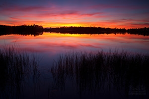 Fiery Sunset, Cranberry Lake, Deception Pass State Park, Washington