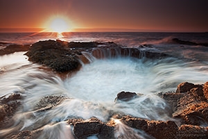 Thor's Well at Sunset, Cape Perpetua, Oregon Coast